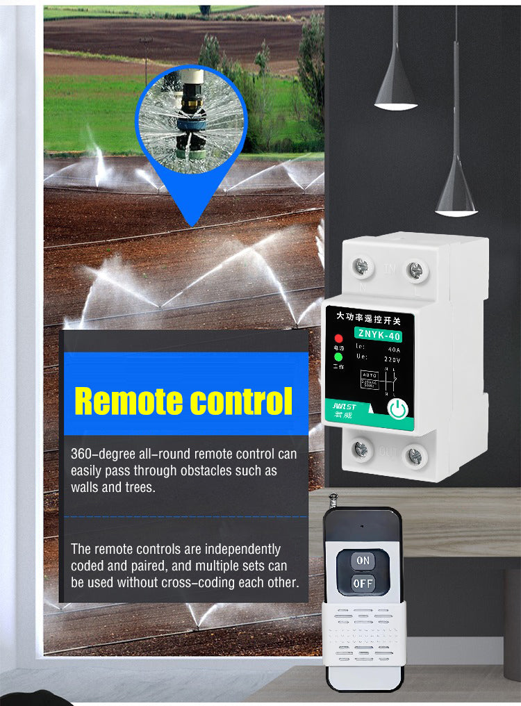 Zdalny przełącznik silnika pompy wodnej, typ szynowy, bezprzewodowy, zdalny